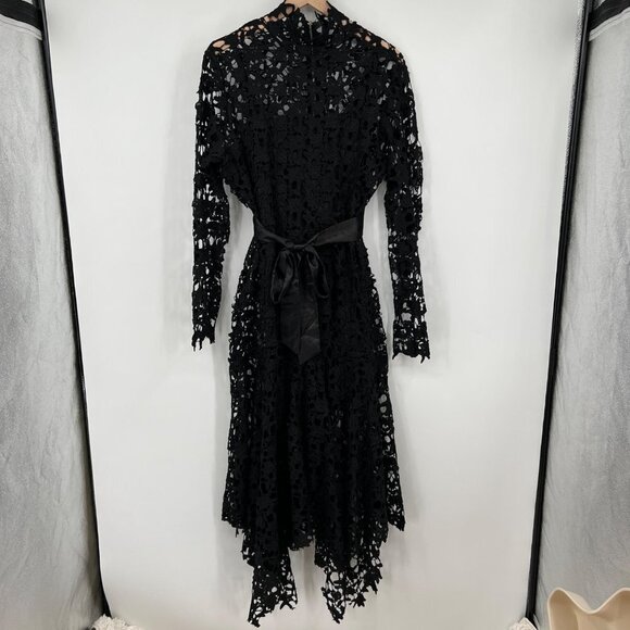 Lace Dress Floor-Length Lace-Up Asymmetrical Maxi Dress Elegant Long Dress Plus - Picture 2 of 13